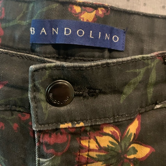 Black Floral “Amy” Straight Leg Jeans { Bandolino } - Picture 6 of 11